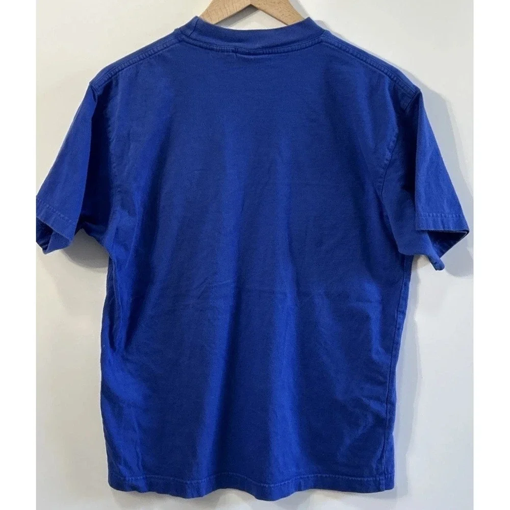 Vintage The Disney Store Mickey & Pluto Pocket T Shirt Sz Med Blue